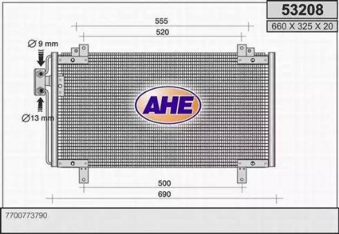 AHE 53208 - Condenser, air conditioning car-mod.net