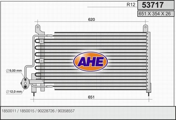 AHE 53717 - Condenser, air conditioning car-mod.net