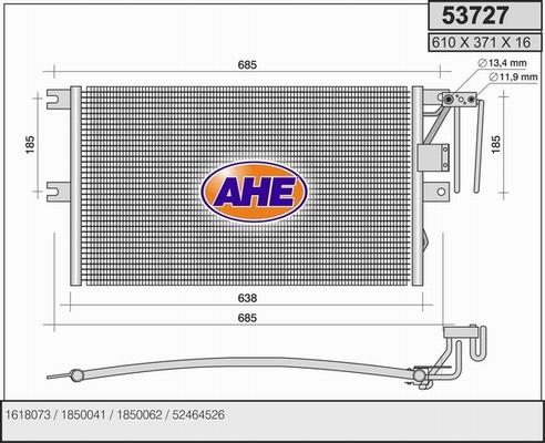 AHE 53727 - Condenser, air conditioning car-mod.net