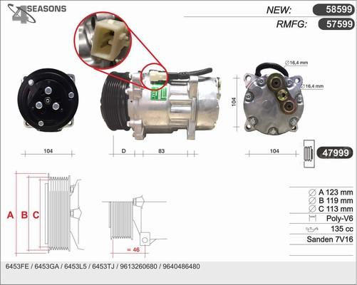 AHE 57599 - Compressor, air conditioning car-mod.net