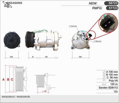 AHE 57723 - Compressor, air conditioning car-mod.net