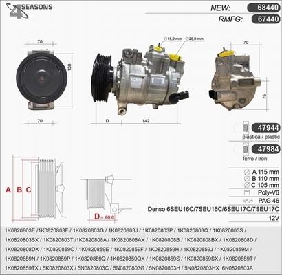 AHE 68440 - Compressor, air conditioning car-mod.net