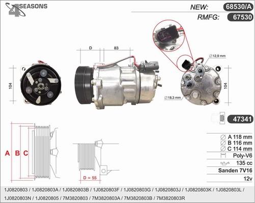 AHE 68530/A - Compressor, air conditioning car-mod.net