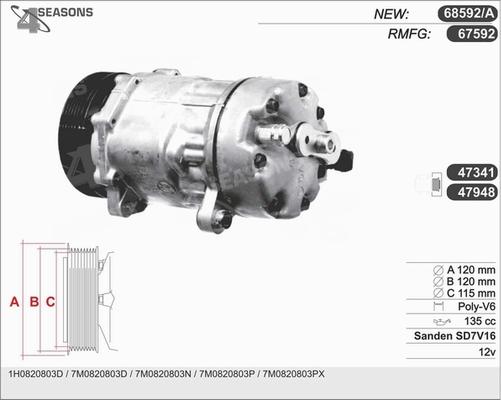 AHE 67592 - Compressor, air conditioning car-mod.net