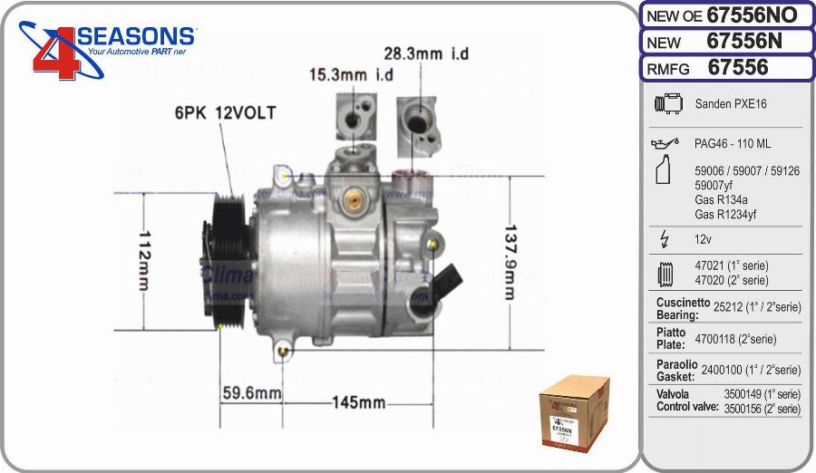 AHE 67556N - Compressor, air conditioning car-mod.net