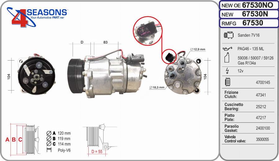 AHE 67530N - Compressor, air conditioning car-mod.net