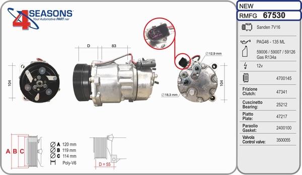 AHE 67530 - Compressor, air conditioning car-mod.net
