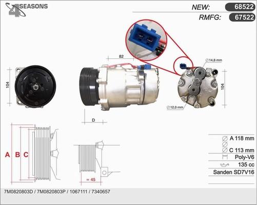 AHE 67522 - Compressor, air conditioning car-mod.net