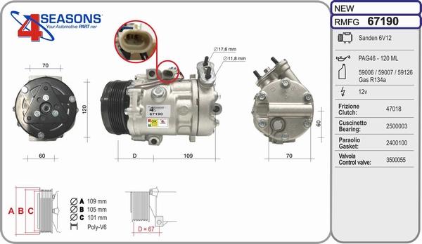 AHE 67190 - Compressor, air conditioning car-mod.net