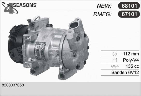 AHE 67101 - Compressor, air conditioning car-mod.net