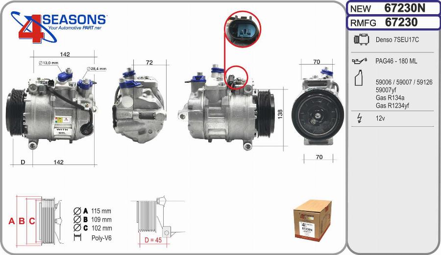 AHE 67230N - Compressor, air conditioning car-mod.net