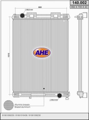AHE 140.002 - Radiator, engine cooling car-mod.net