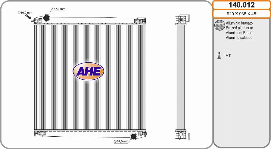 AHE 140.012 - Radiator, engine cooling car-mod.net