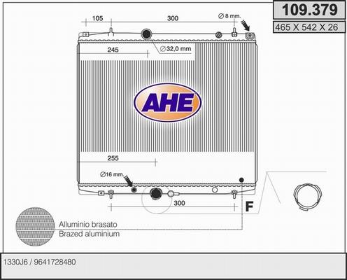 AHE 109.379 - Radiator, engine cooling car-mod.net