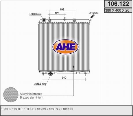 AHE 106.122 - Radiator, engine cooling car-mod.net