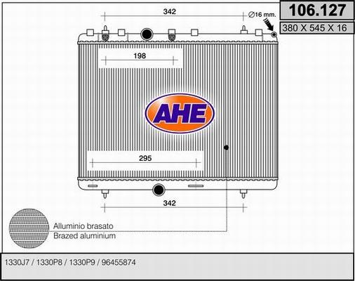 AHE 106.127 - Radiator, engine cooling car-mod.net