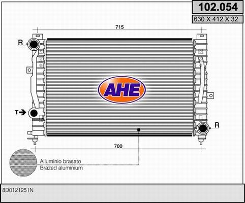 AHE 102.054 - Radiator, engine cooling car-mod.net