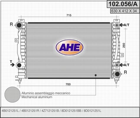 AHE 102.056/A - Radiator, engine cooling car-mod.net