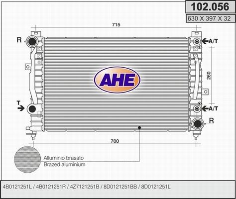 AHE 102.056 - Radiator, engine cooling car-mod.net