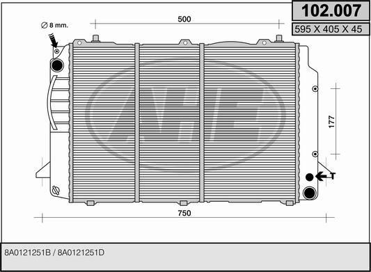 AHE 102.007 - Radiator, engine cooling car-mod.net