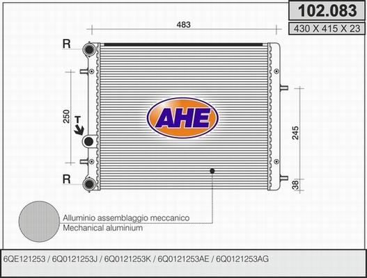 AHE 102.083 - Radiator, engine cooling car-mod.net