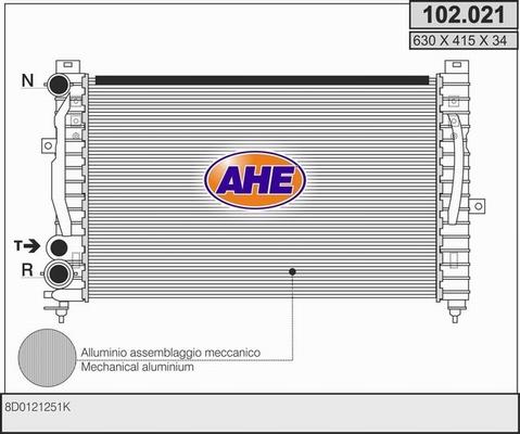 AHE 102.021 - Radiator, engine cooling car-mod.net