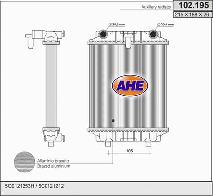 AHE 102.195 - Radiator, engine cooling car-mod.net