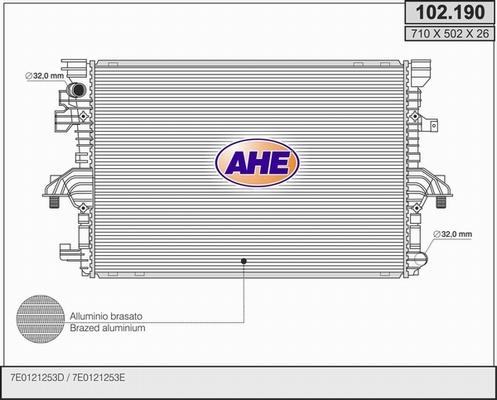 AHE 102.190 - Radiator, engine cooling car-mod.net
