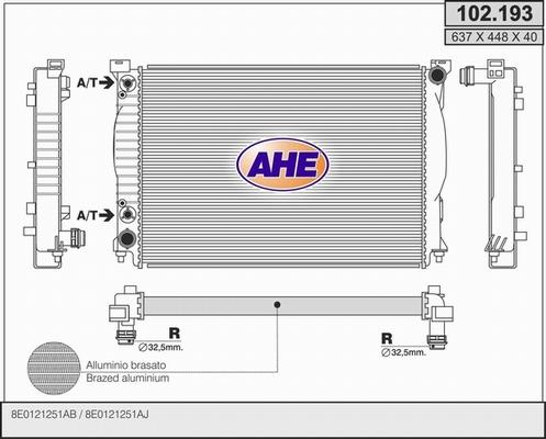 AHE 102.193 - Radiator, engine cooling car-mod.net