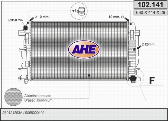 AHE 102.141 - Radiator, engine cooling car-mod.net