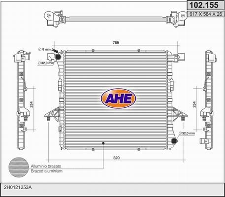 AHE 102.155 - Radiator, engine cooling car-mod.net