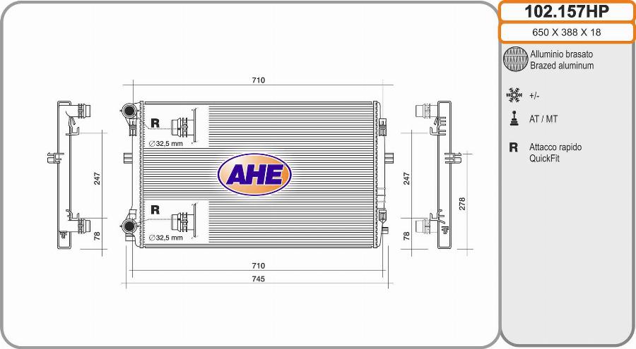 AHE 102.157HP - Radiator, engine cooling car-mod.net