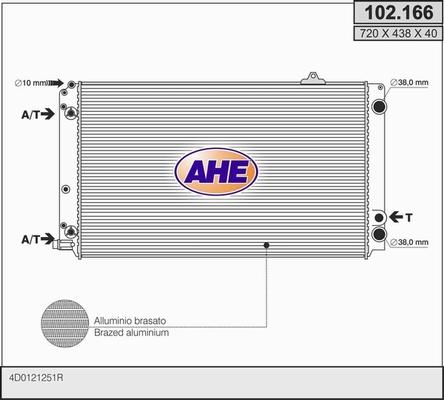 AHE 102.166 - Radiator, engine cooling car-mod.net