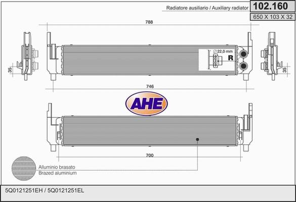 AHE 102.160 - Radiator, engine cooling car-mod.net