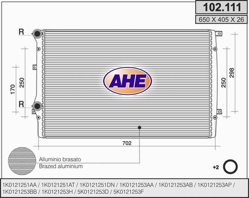 AHE 102.111 - Radiator, engine cooling car-mod.net