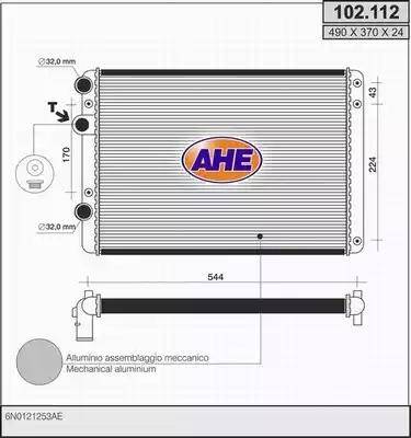 AHE 102.112 - Radiator, engine cooling car-mod.net