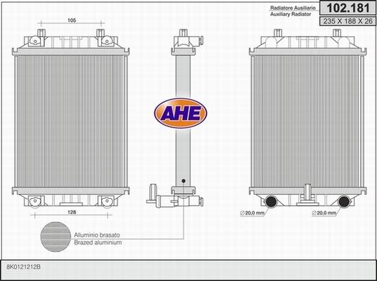 AHE 102.181 - Radiator, engine cooling car-mod.net
