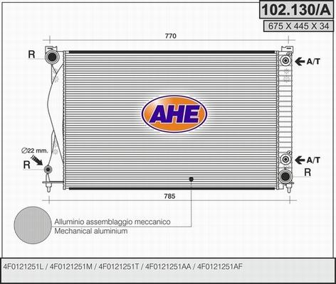 AHE 102.130/A - Radiator, engine cooling car-mod.net