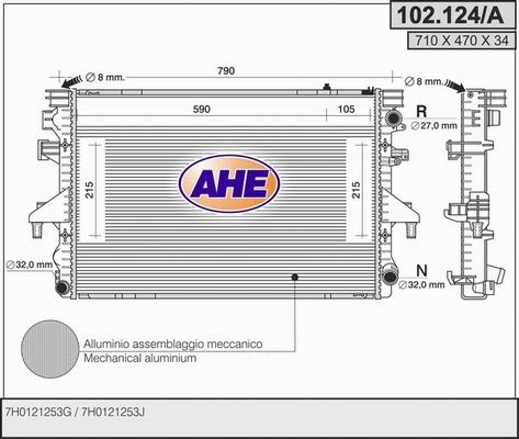 AHE 102.124/A - Radiator, engine cooling car-mod.net