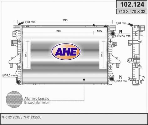 AHE 102.124 - Radiator, engine cooling car-mod.net