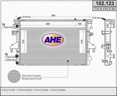 AHE 102.123 - Radiator, engine cooling car-mod.net