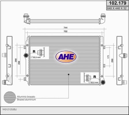 AHE 102.179 - Radiator, engine cooling car-mod.net