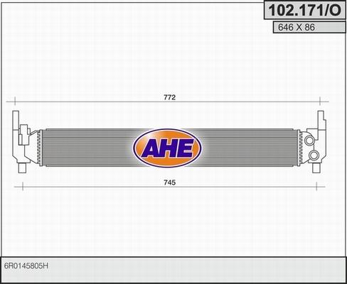 AHE 102.171/O - Radiator, engine cooling car-mod.net