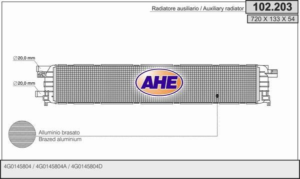 AHE 102.203 - Radiator, engine cooling car-mod.net