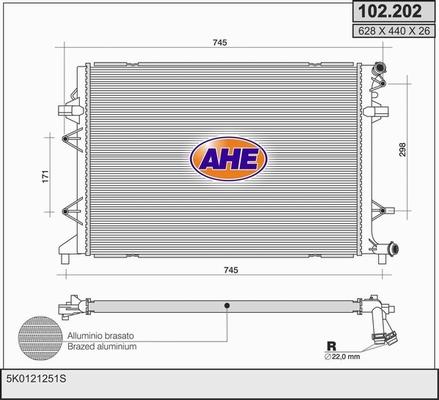 AHE 102.202 - Radiator, engine cooling car-mod.net