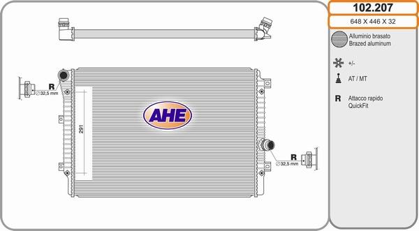 AHE 102.207 - Radiator, engine cooling car-mod.net