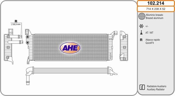AHE 102.214 - Radiator, engine cooling car-mod.net