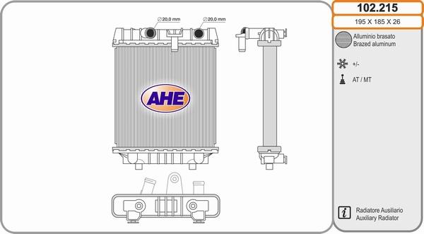 AHE 102.215 - Radiator, engine cooling car-mod.net