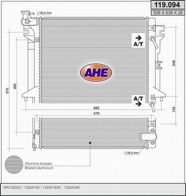 AHE 119.094 - Radiator, engine cooling car-mod.net