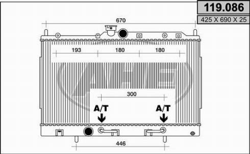 AHE 119.086 - Radiator, engine cooling car-mod.net